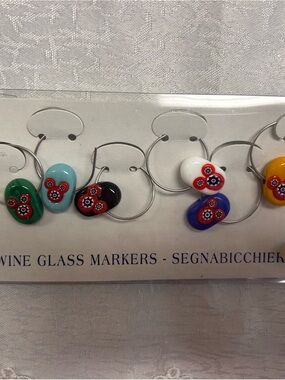 2013 Disney Parks Murano Glass Wine Markers Mickey Mouse Proietto Perle Italy
